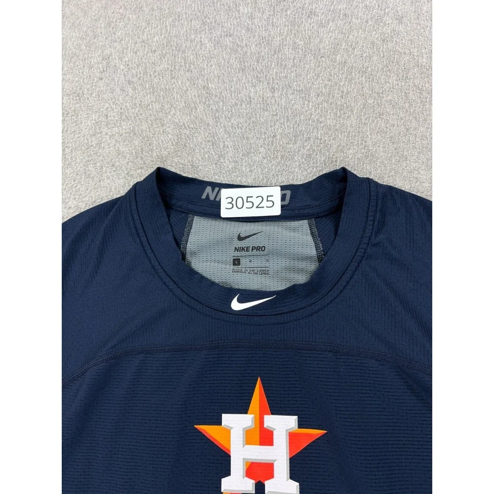 Houston Astros Nike Pro S/S Compression Baseball Shirt (Men's Large) Blue